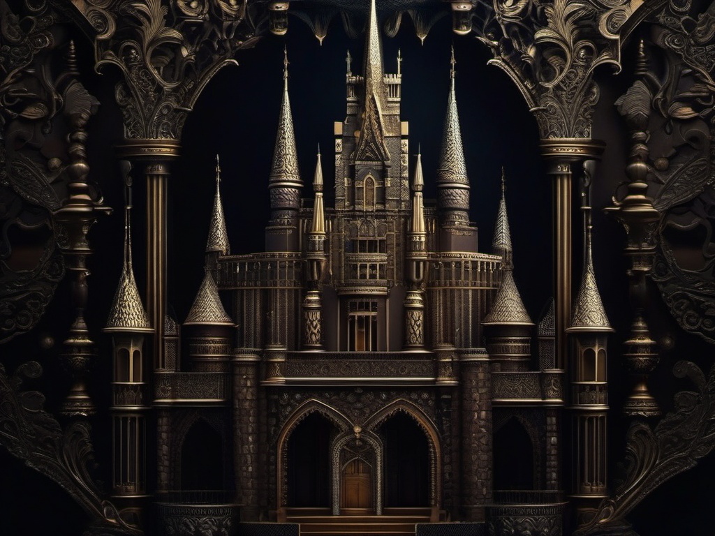 Mysterious Castle Dark iPhone Wallpaper intricate details, patterns, wallpaper photo