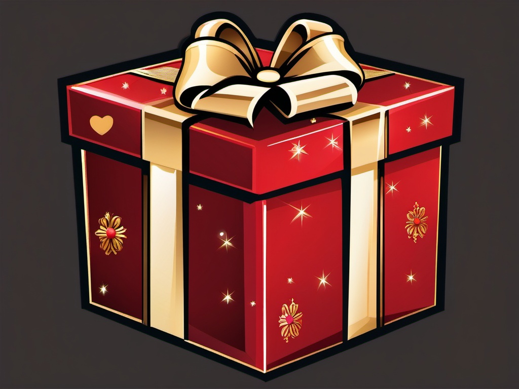 Gift box clipart - Gift box representing presents and surprises,  color clipart, vector art