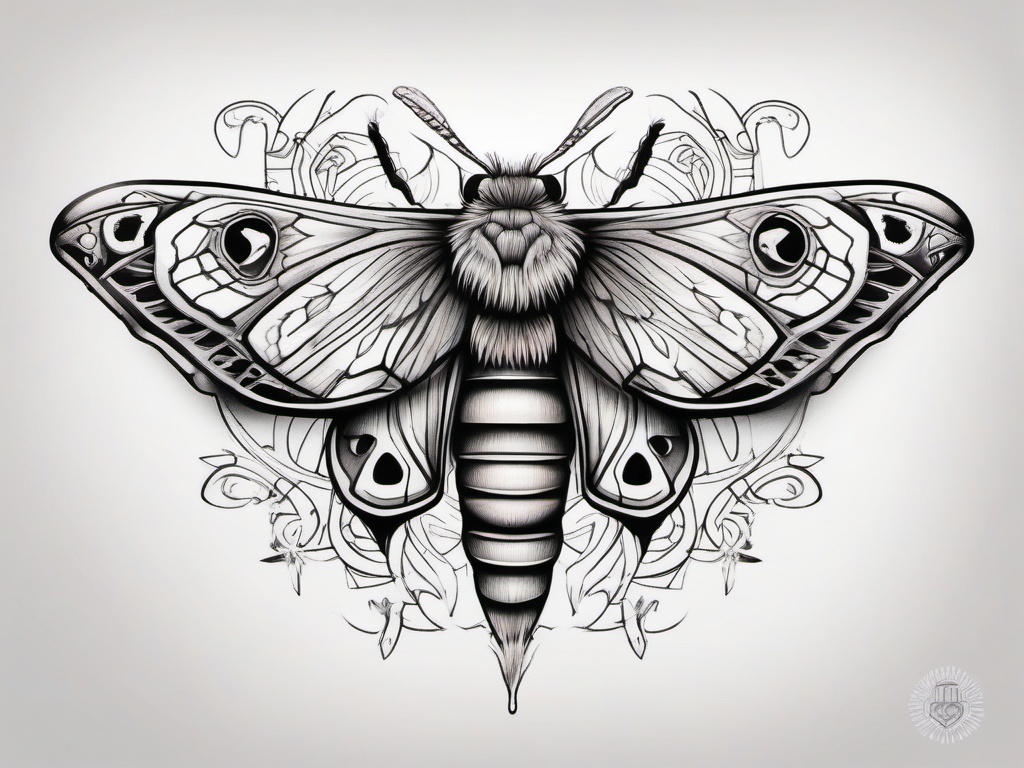 moth tattoo  ,tattoo design, white background