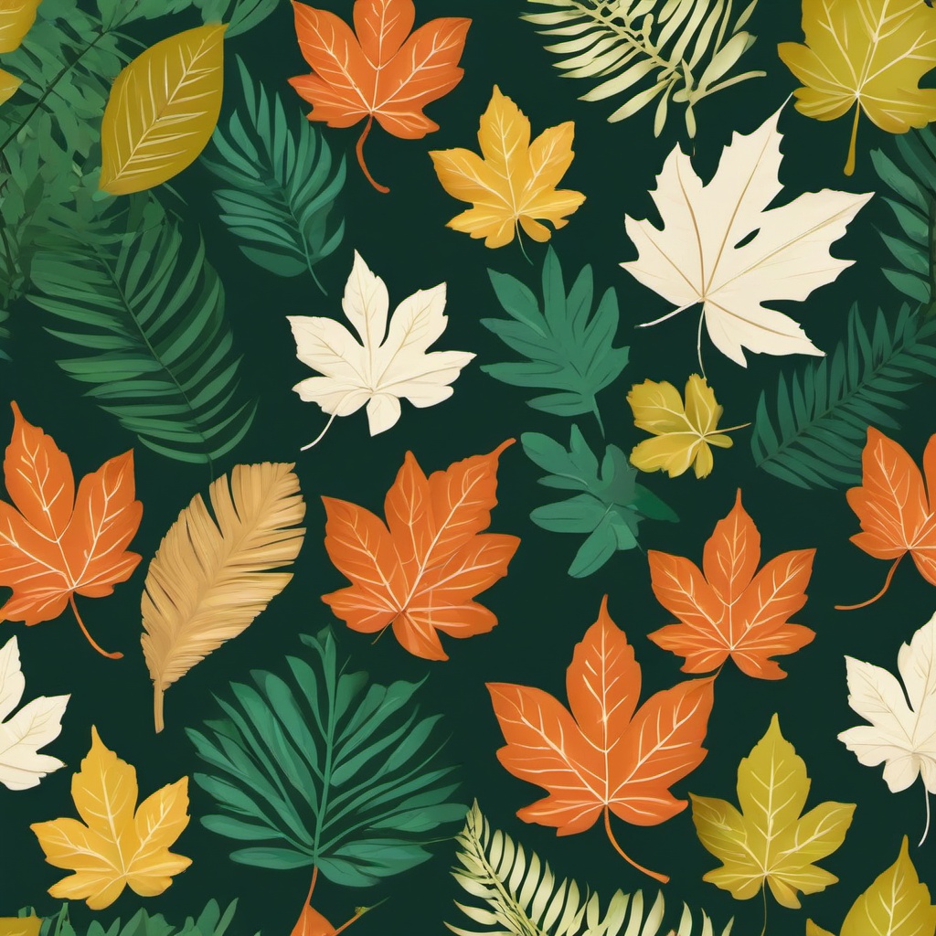 Leaf clipart - leaf patterns in a scrapbook  