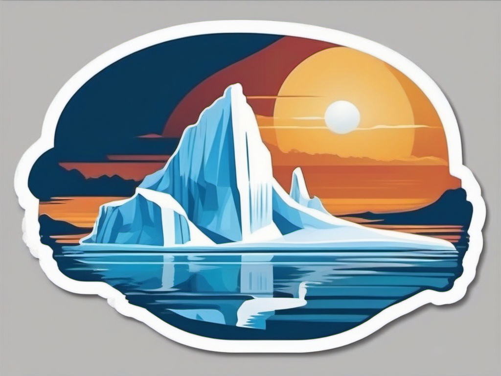 Antarctica Iceberg sticker- Massive floating ice formations in Antarctica, , sticker vector art, minimalist design