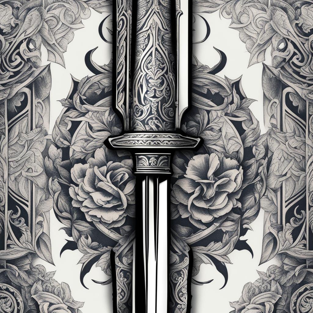 sword tattoo, representing strength, honor, and bravery. 