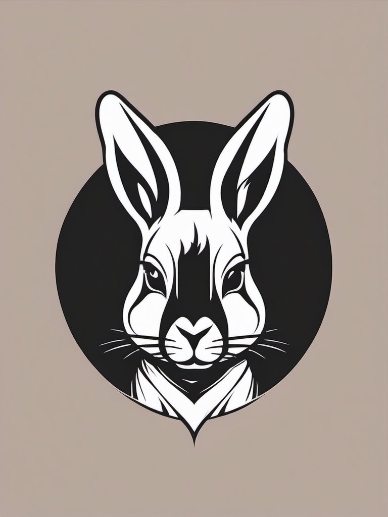 simple rabbit tattoo  minimalist color tattoo, vector