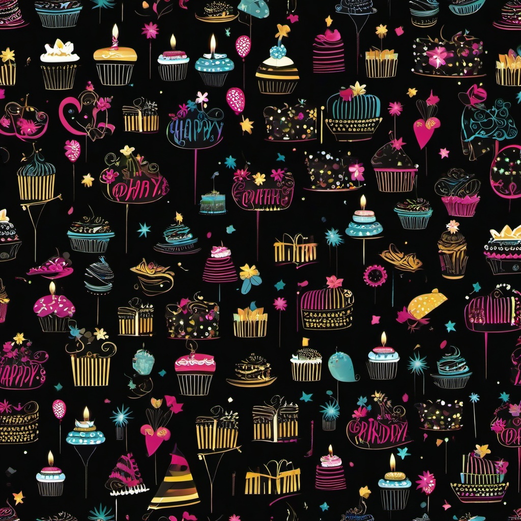 Black Wallpaper Happy Birthday  ,desktop background wallpaper