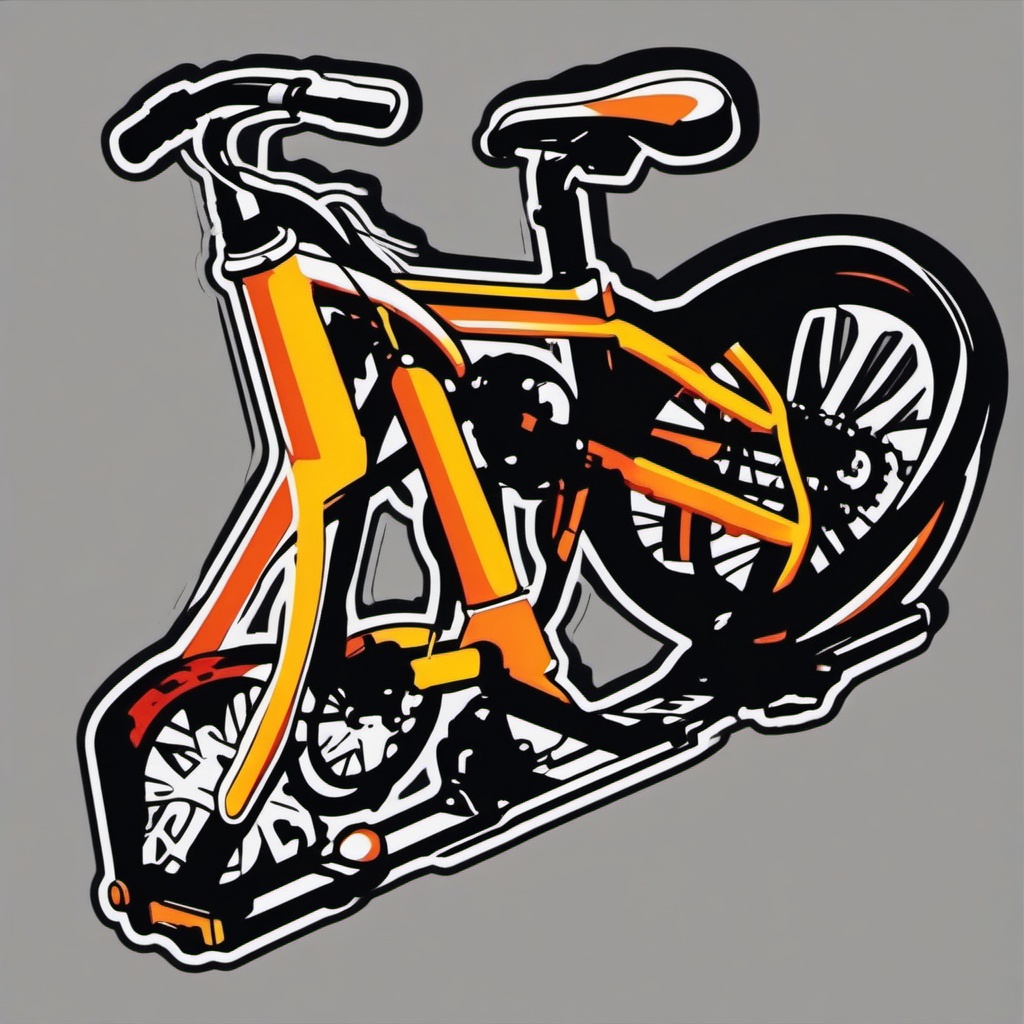 Bicycle Kickstand Sticker - Parked pedal power, ,vector color sticker art,minimal