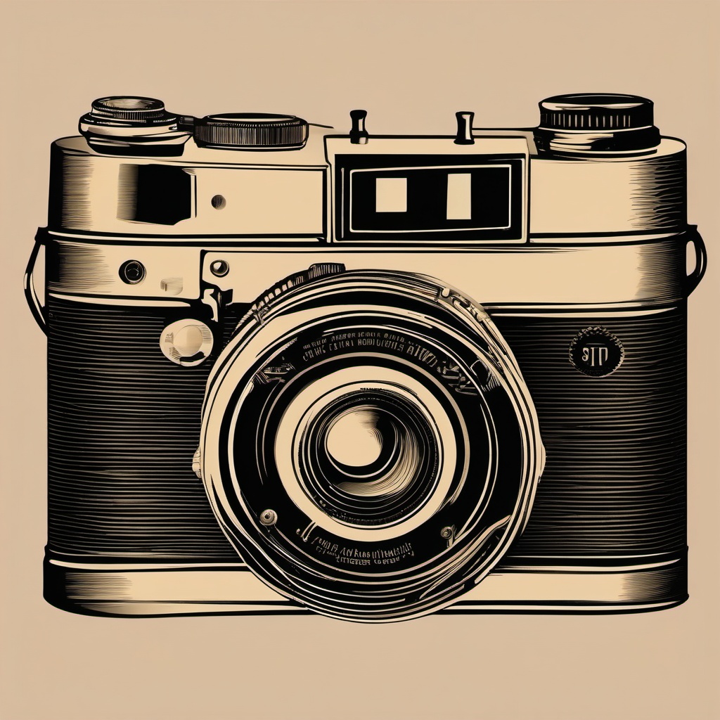 Camera Clipart - An antique camera capturing timeless moments in a sepia-toned reverie, a memory keeper.  color clipart, minimalist, vector art, 