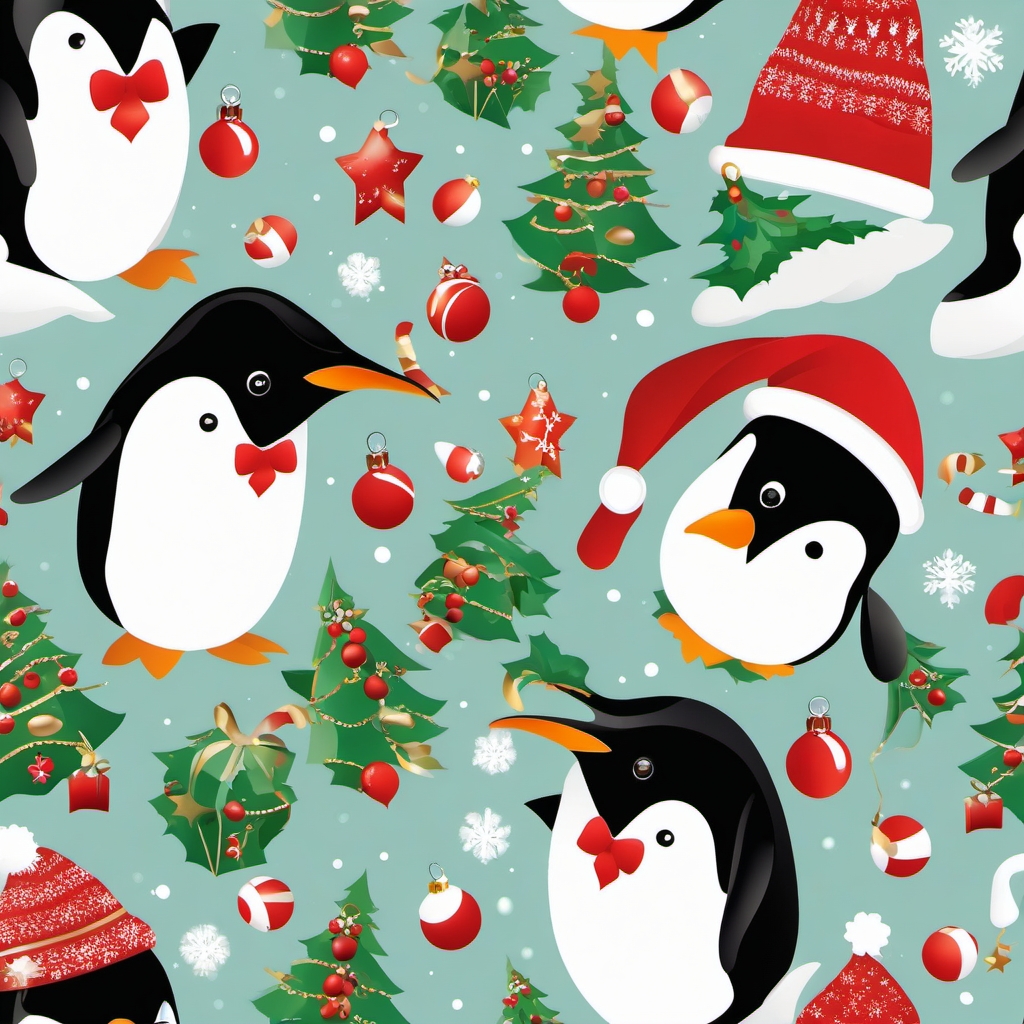 Christmas penguin free - Access a delightful collection of free Christmas penguin images, perfect for holiday projects.  color vector clipart