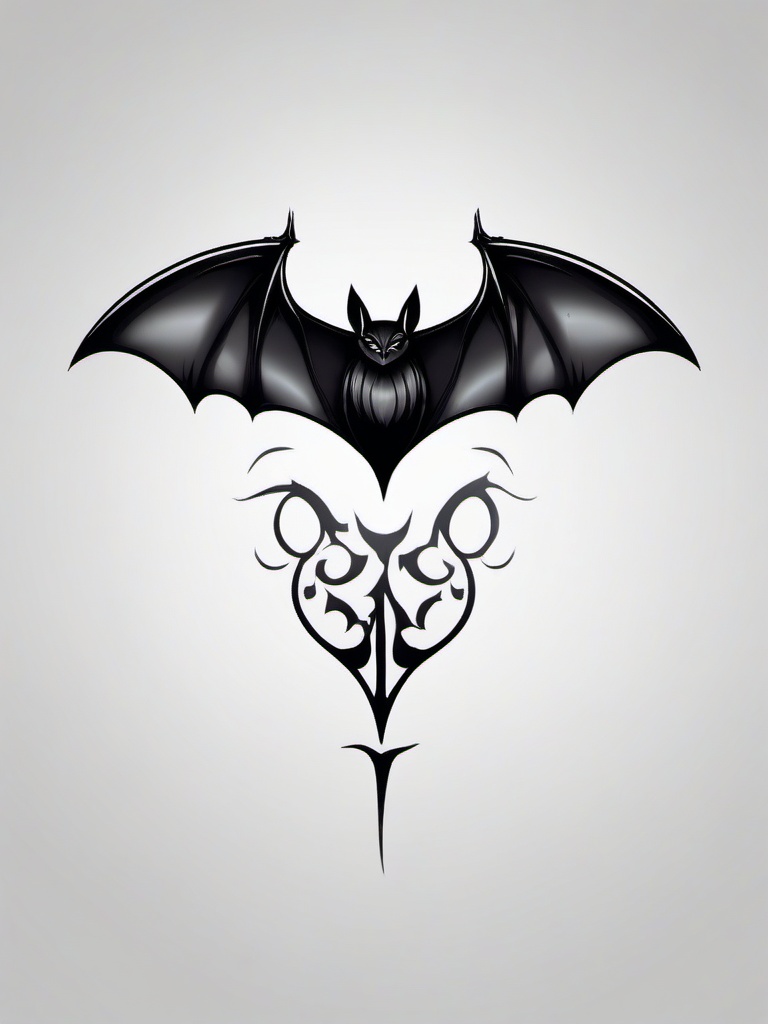 Simple Bat Tattoo-Understated and minimalistic representation of a bat in a simple tattoo design.  simple color tattoo,white background