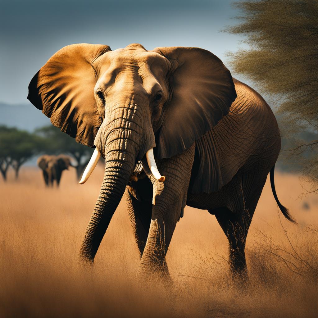 elephant clipart transparent background in a savannah - displaying majestic presence. 