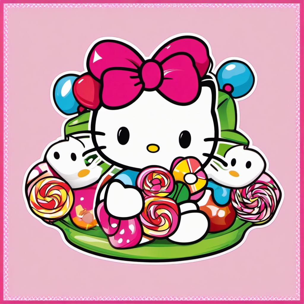 Hello Kitty clipart - Hello Kitty with candy  clipart