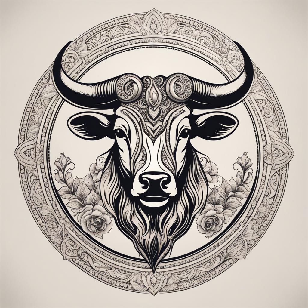 taurus tattoo, capturing the grounded and reliable traits of the zodiac sign. 