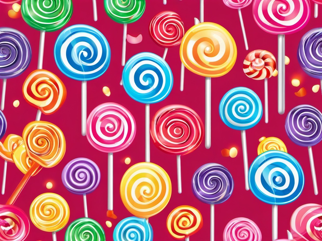 Candies clipart - lollipops with swirly patterns  