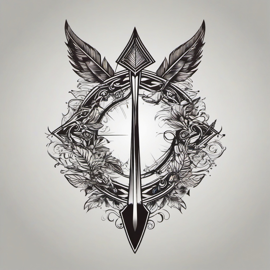 arrow name tattoo  vector tattoo design