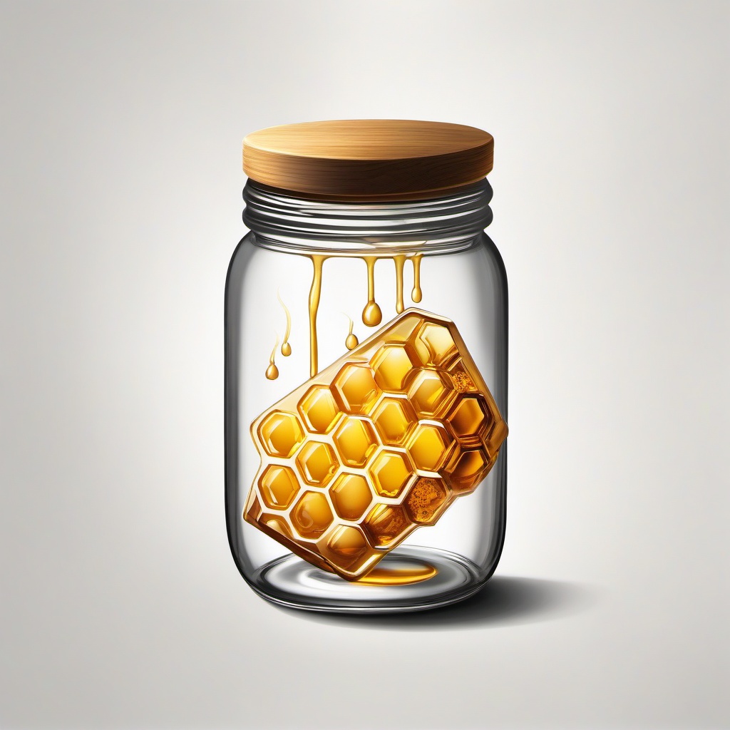 Jar of Honey Tattoo - Showcase the classic and timeless imagery of a jar of honey in a tattoo, symbolizing the sweetness and richness of this golden nectar.  simple tattoo,minimalist,white background