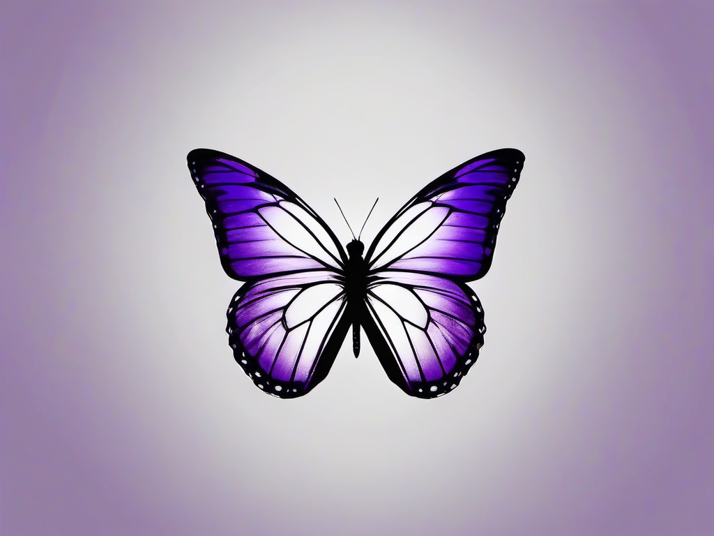 butterfly tattoo purple  simple color tattoo,white background,minimal