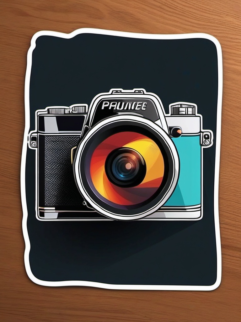 Camera Flash Sticker - Camera flash for photography, ,vector color sticker art,minimal