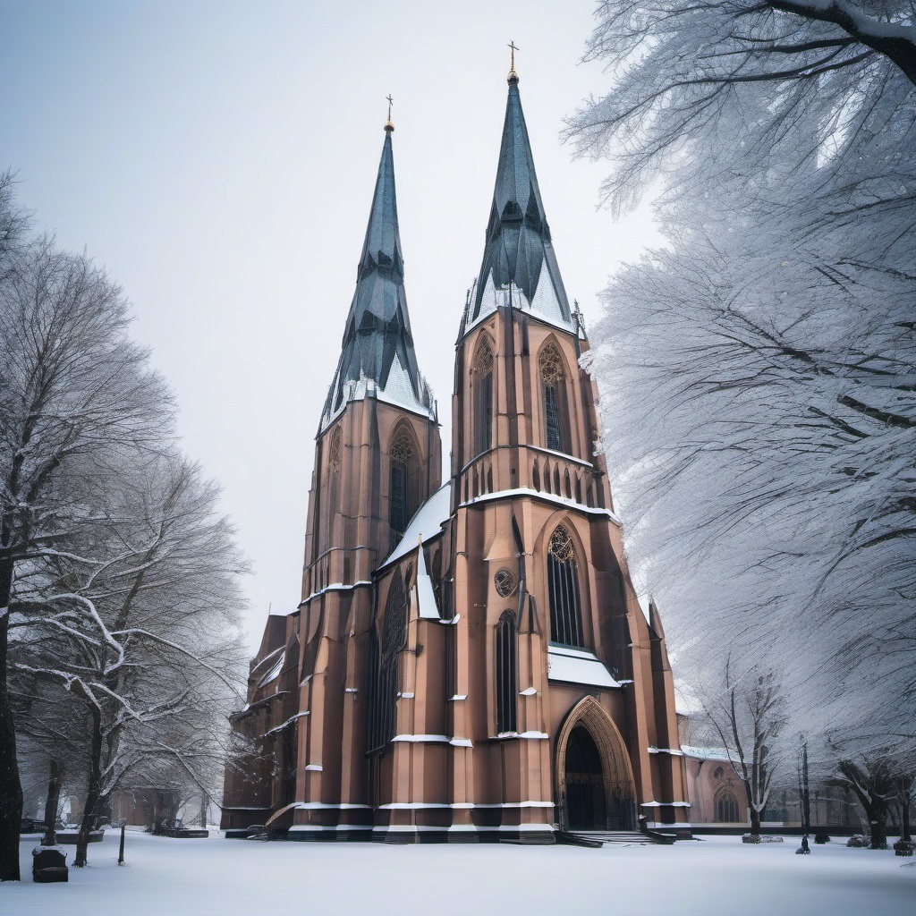 Snow-Covered Cathedral  background picture, close shot professional product  photography, natural lighting, canon lens, shot on dslr 64 megapixels sharp focus