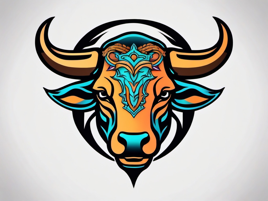 small taurus tattoo  simple vector color tattoo