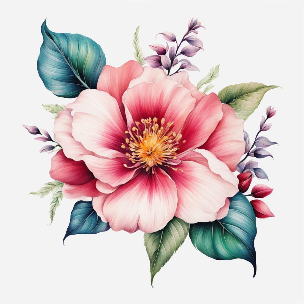 Delicate flower tattoos, Delicate and artistic tattoos showcasing various flowers.  vivid colors, white background, tattoo design