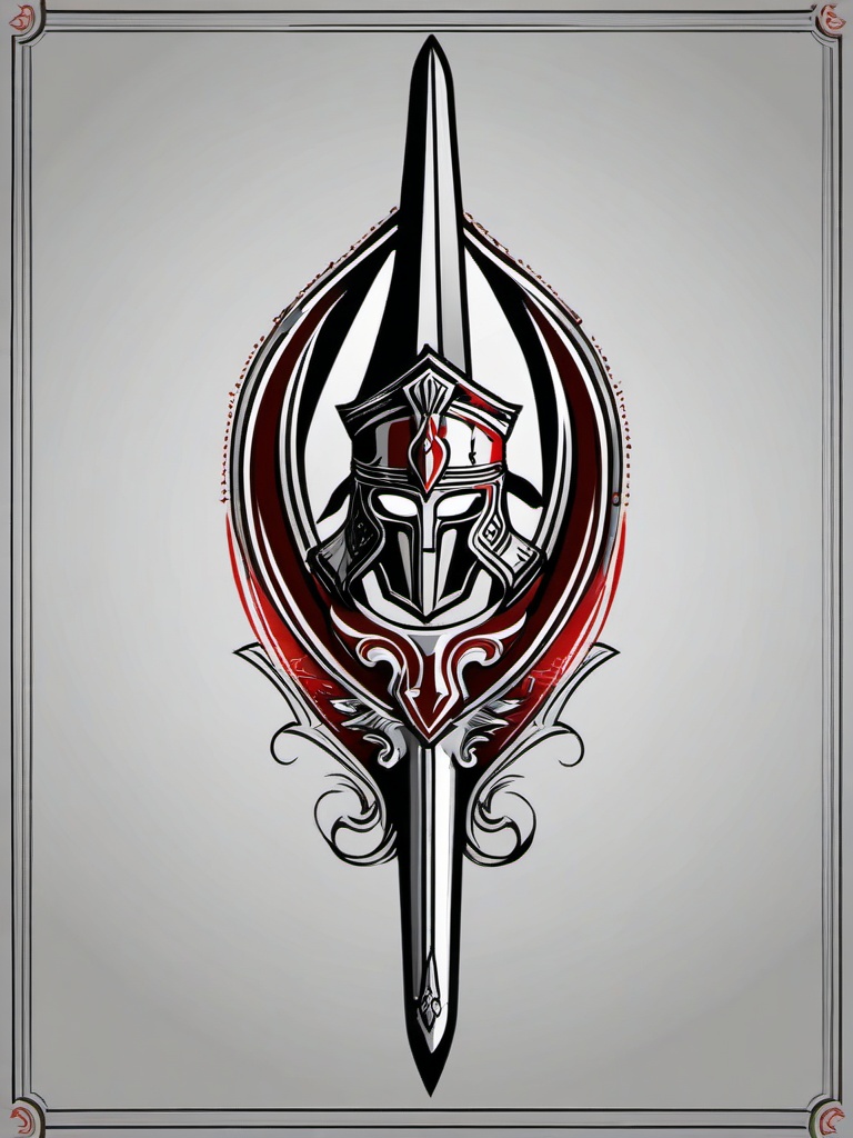 spartan spear tattoo  simple vector color tattoo