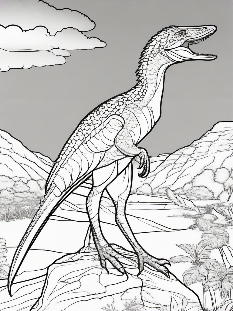 Theropod Coloring Pages - Two-Legged Carnivores  black outline printable coloring page