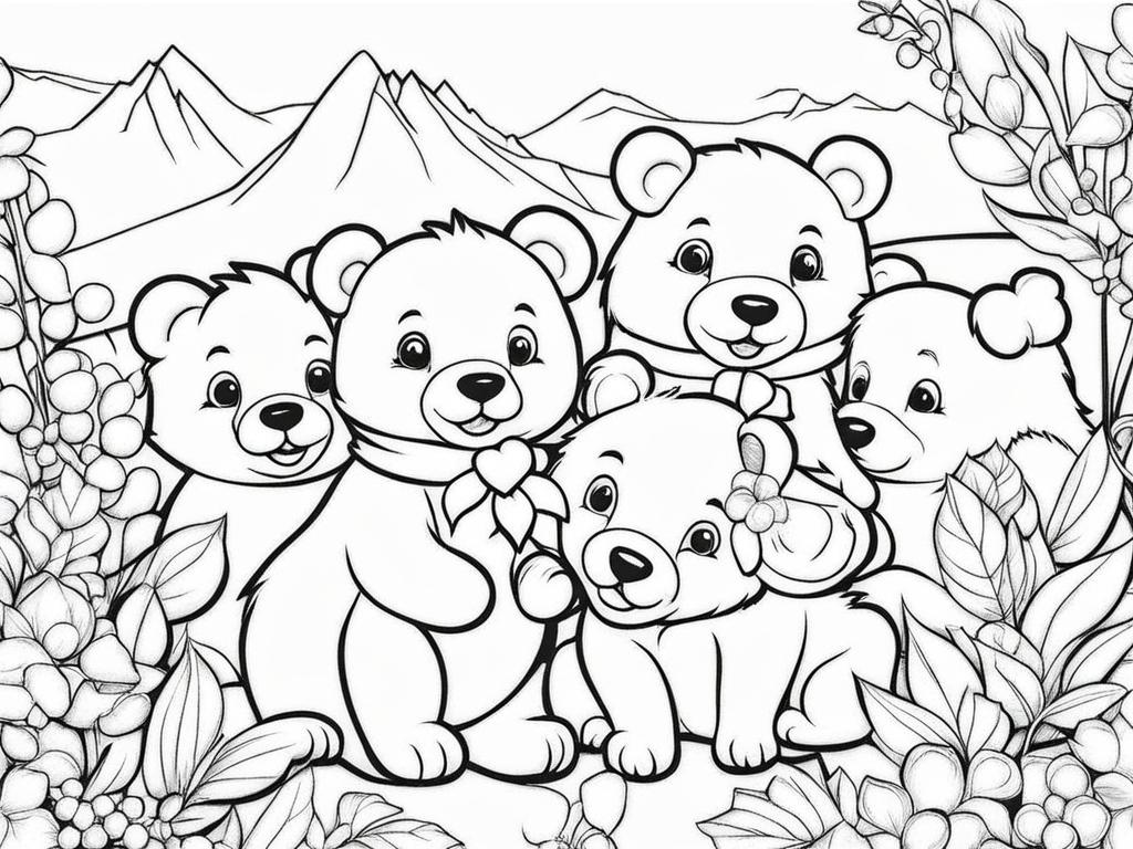 sugar bears cute animals coloring page 