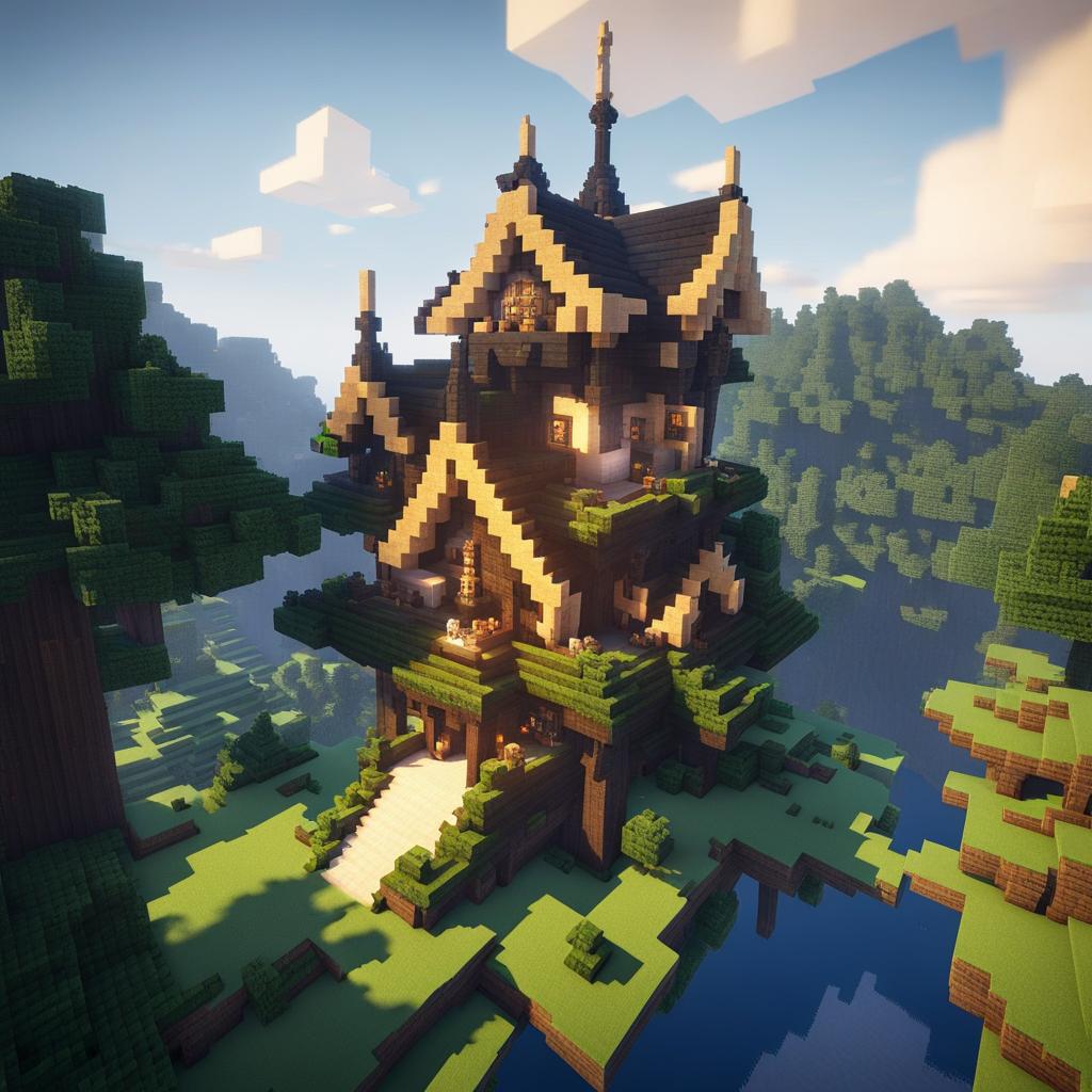 floating magical academy in the sky - minecraft house design ideas 