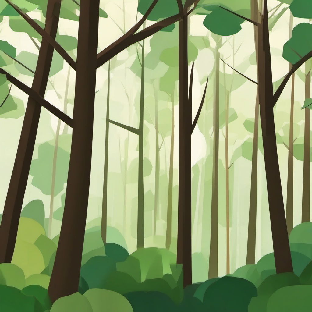 Tree Art Clip,Creating a forest-themed background  simple, 2d flat