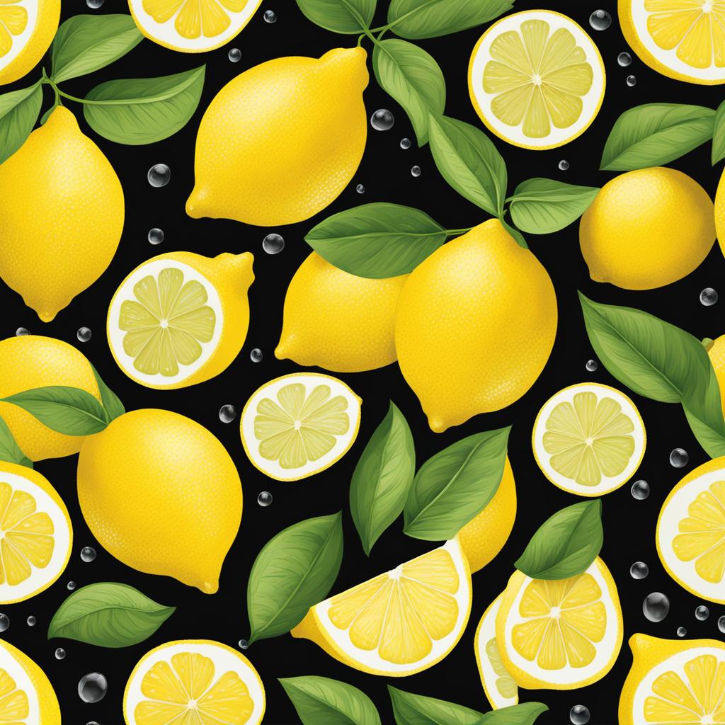 lemon clipart: tangy lemon with droplets of citrus. 