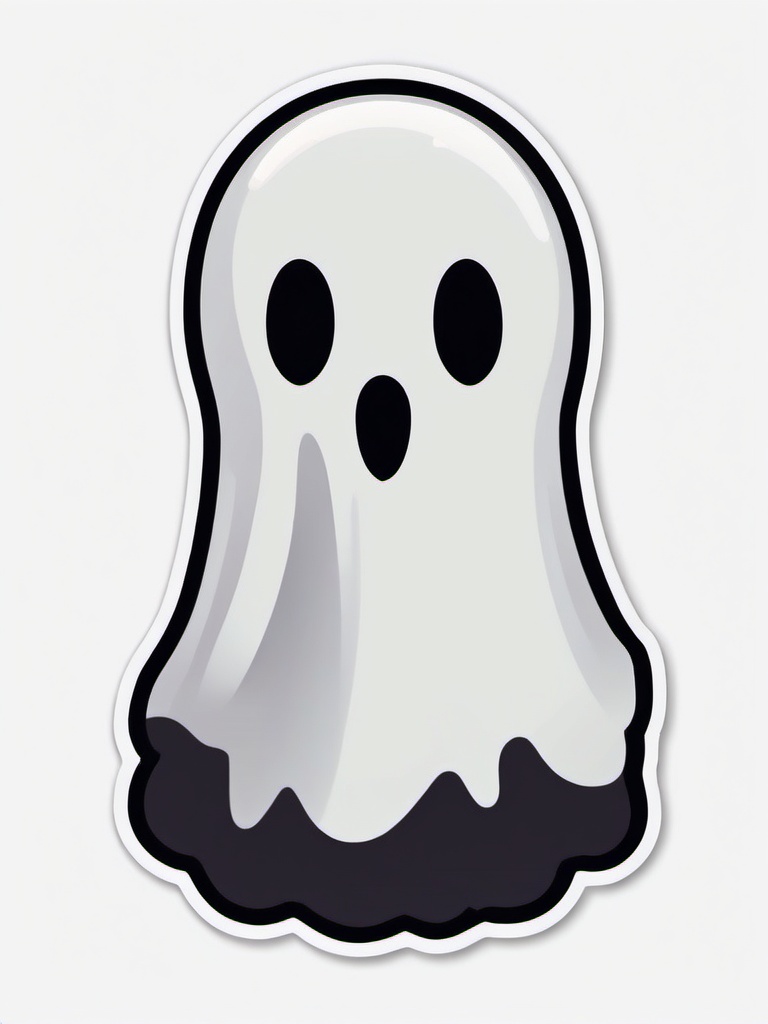 Ghost Emoji Sticker - Spooky apparition, , sticker vector art, minimalist design