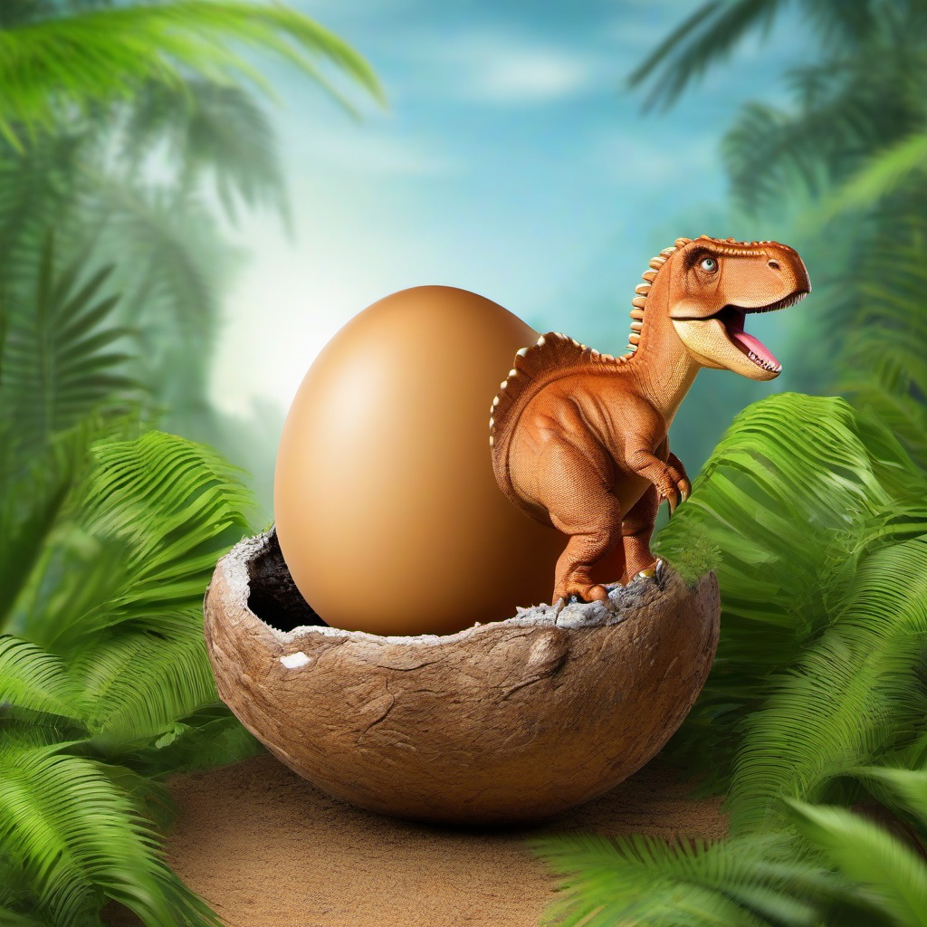 Dinosaur clipart - dinosaur hatching from an egg  