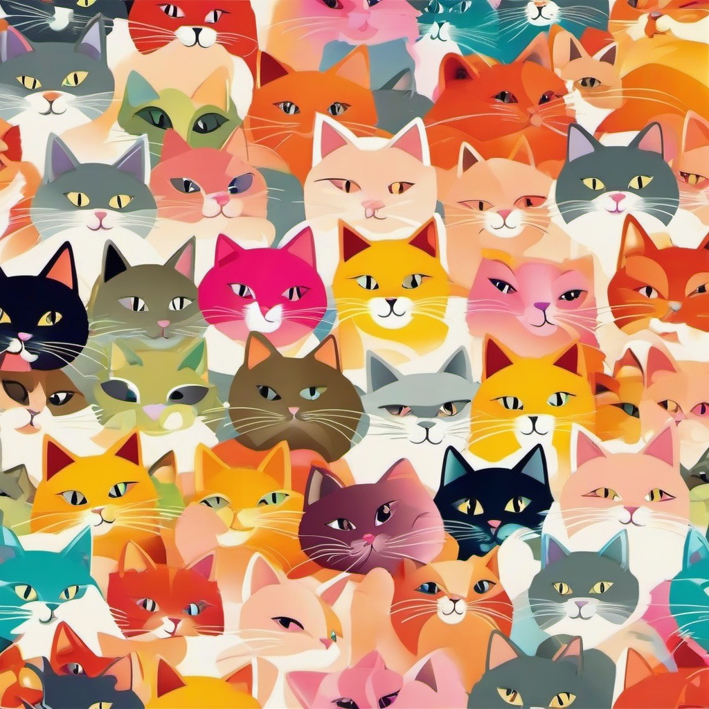 Cat Background Wallpaper - colourful cat wallpaper  