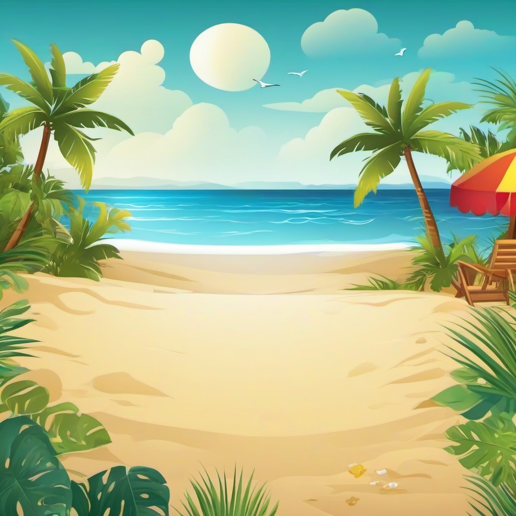 Beach background - cartoon beach background free  