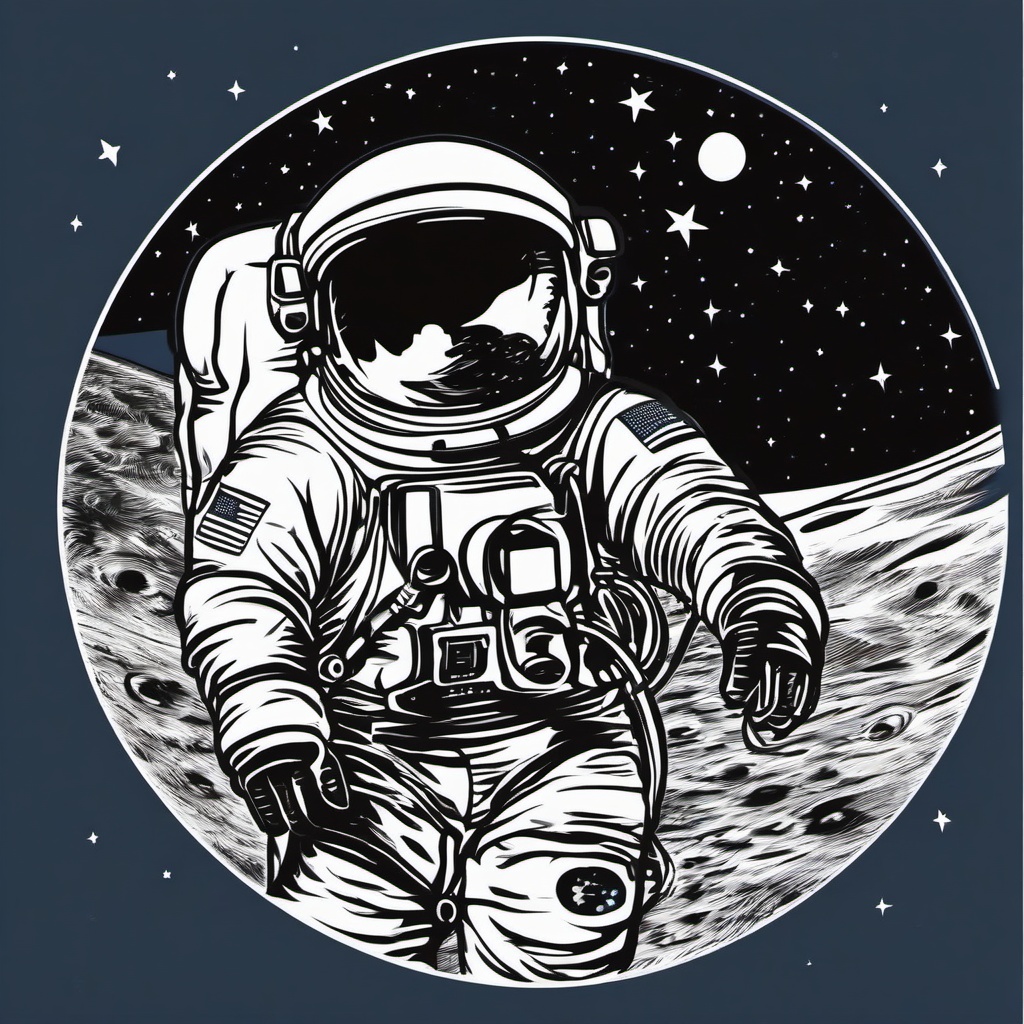 Astronaut clipart - astronaut on the moon  clipart