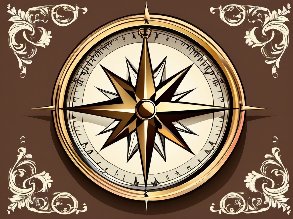 Compass clipart - Compass symbol for direction and navigation,  color clipart, vector art