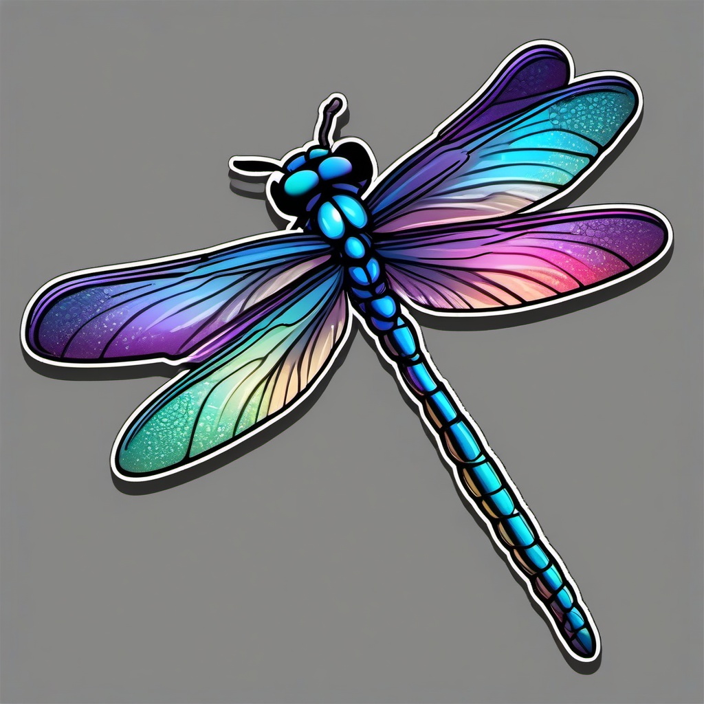 Dragonfly cartoon - fast-flying insect with iridescent wings  cartoon sticker style