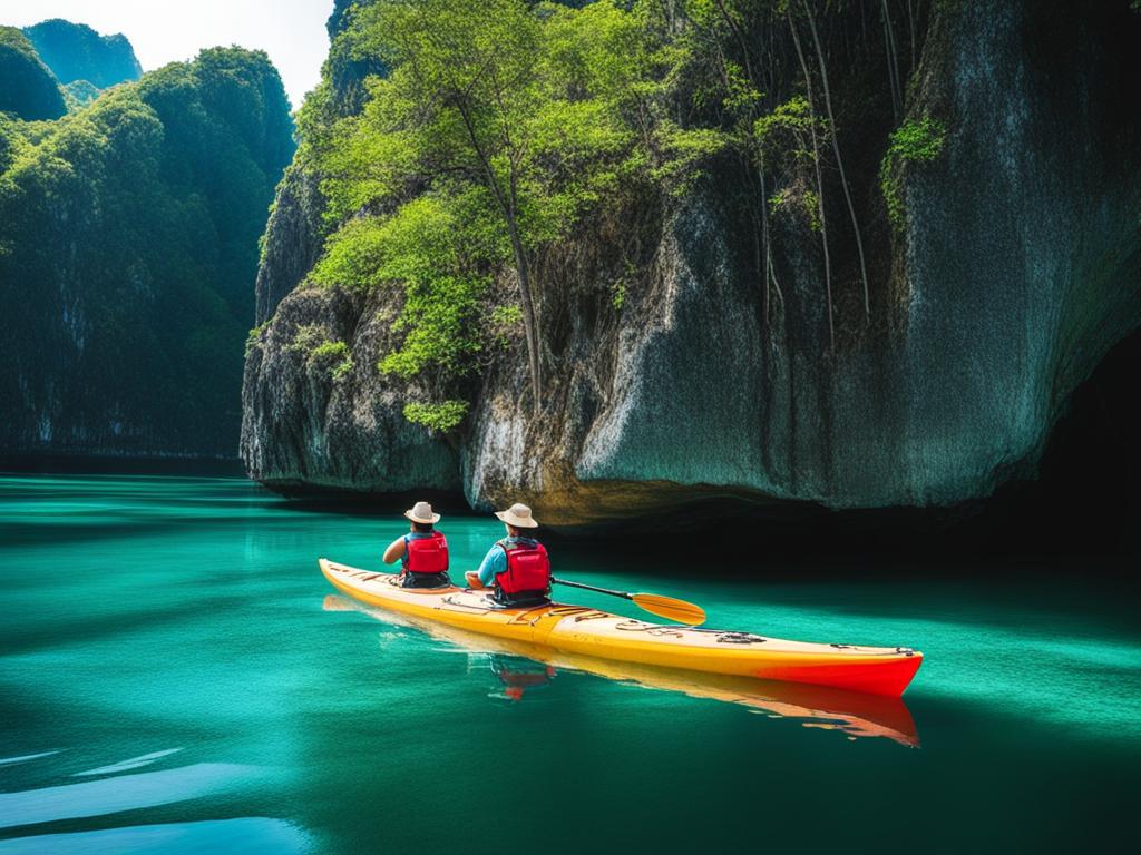 palawan, philippines - explores hidden lagoons and limestone karst formations by kayak. 