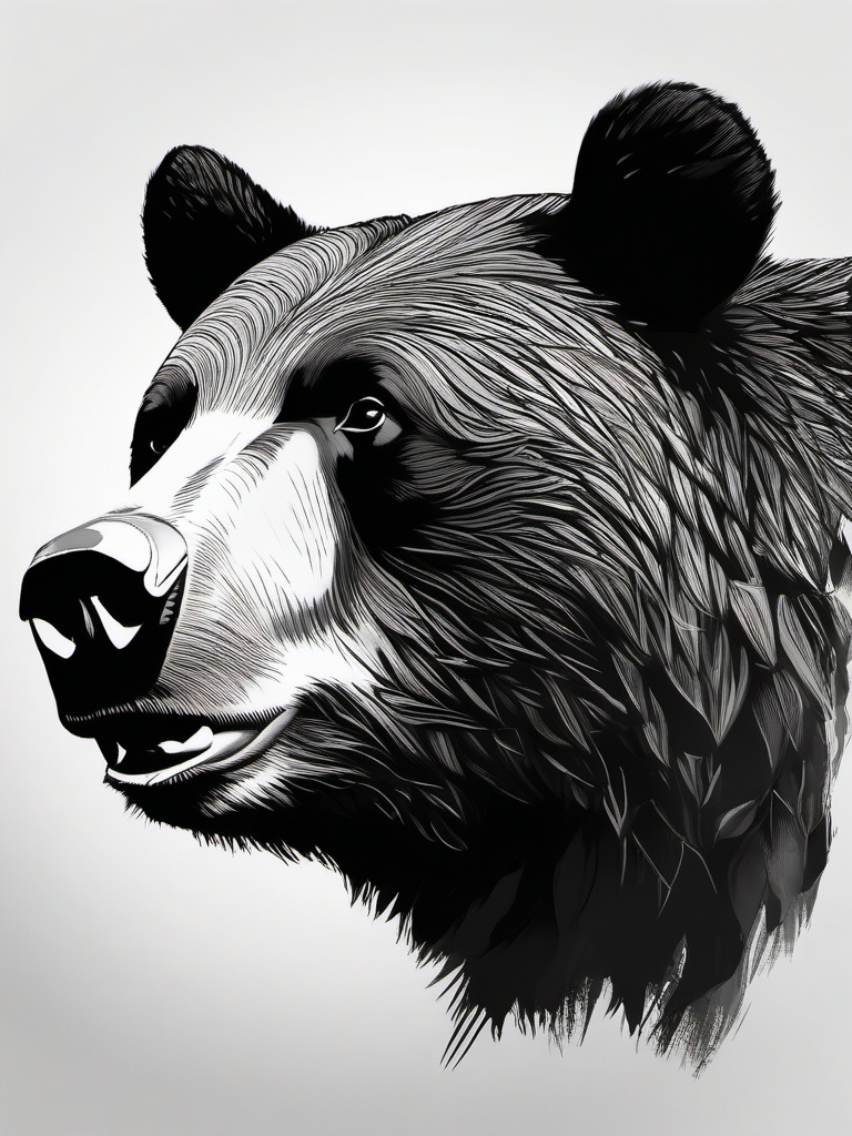 drawing of a formosan black bear  minimal rough sketch scribbles,doodles,black and white