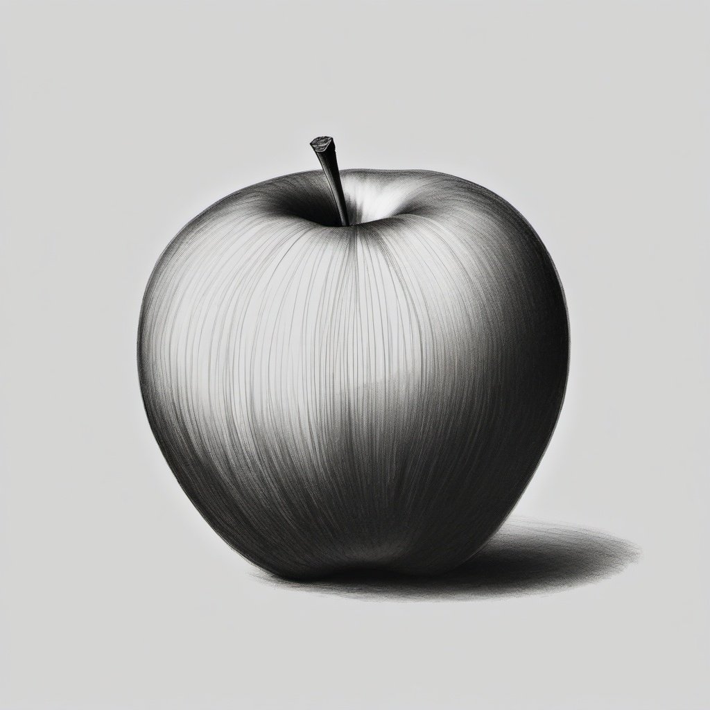 pencil sketch of apple  minimal rough sketch scribbles,doodles,black and white