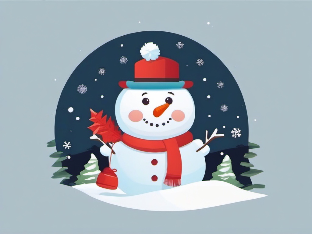 Cute Snowman Background  