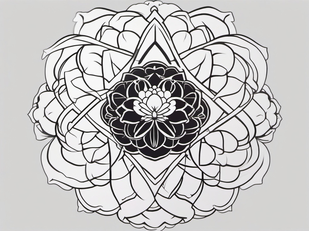 Japanese Flower of Death Tattoo - Tattoo featuring a flower associated with death in Japanese culture.  simple color tattoo,white background,minimal