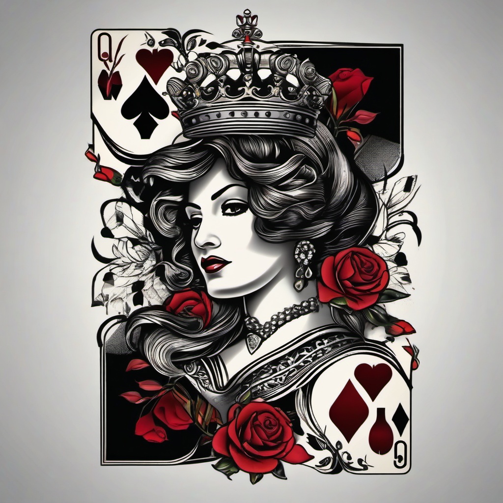 Queen Card Tattoo-Bold and artistic