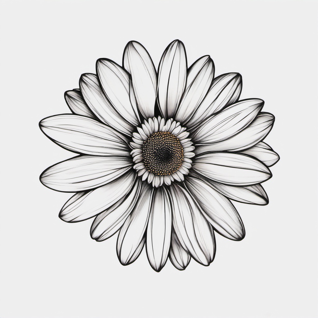 Daisy Tattoo - Represents innocence, purity, and new beginnings  minimal tattoo design,white background