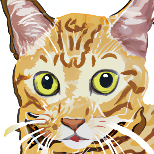 brown cat with stripes in manga style