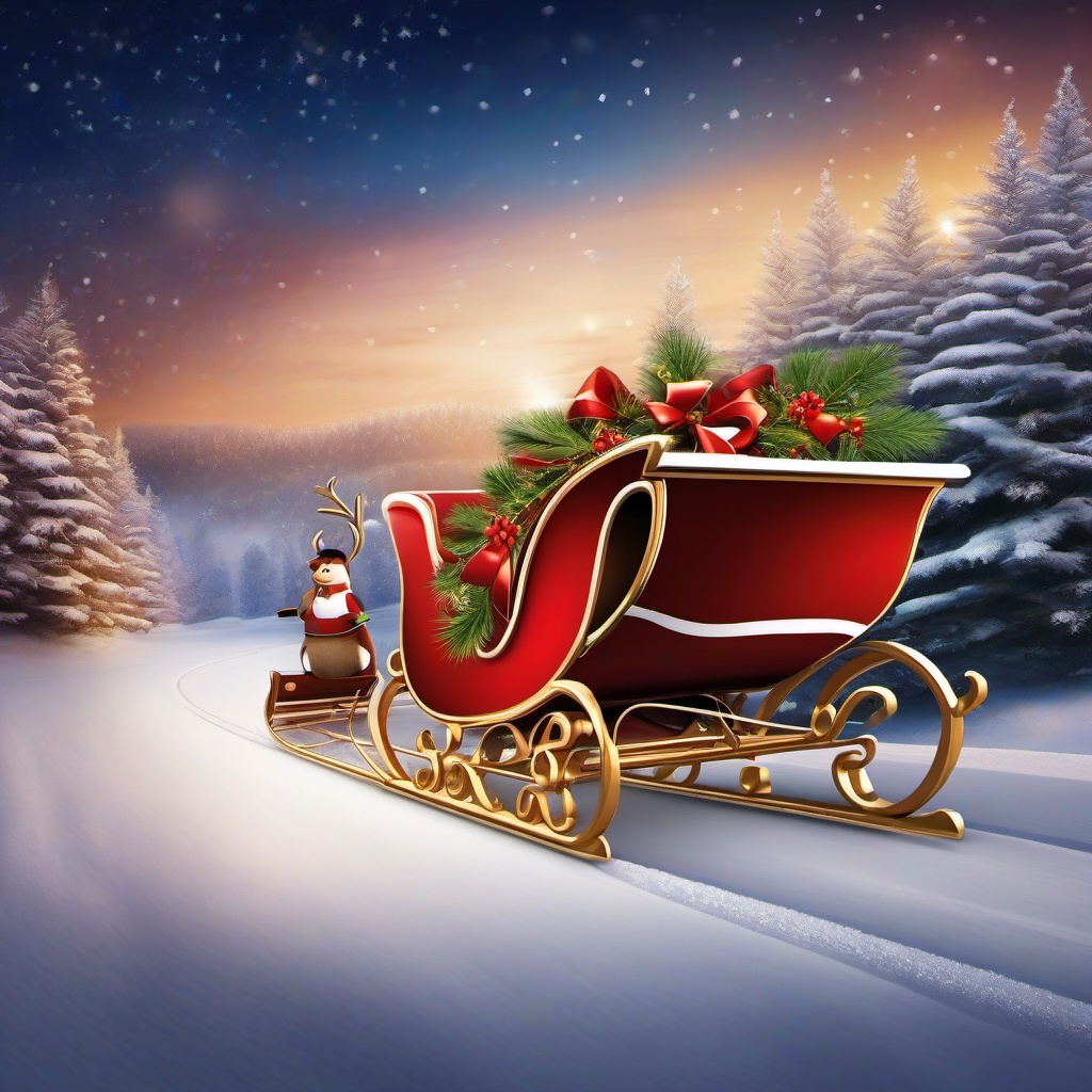 Christmas Background Wallpaper - santa sleigh backdrop  