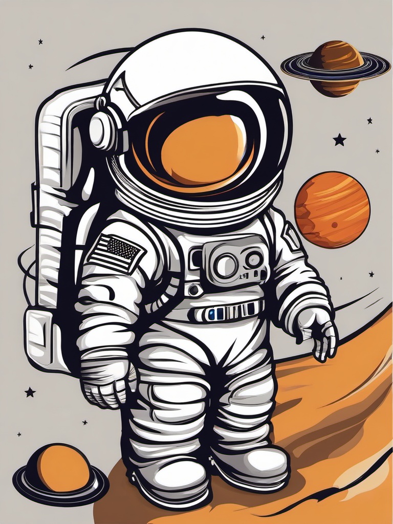 Astronaut clipart - astronaut with planets  clipart