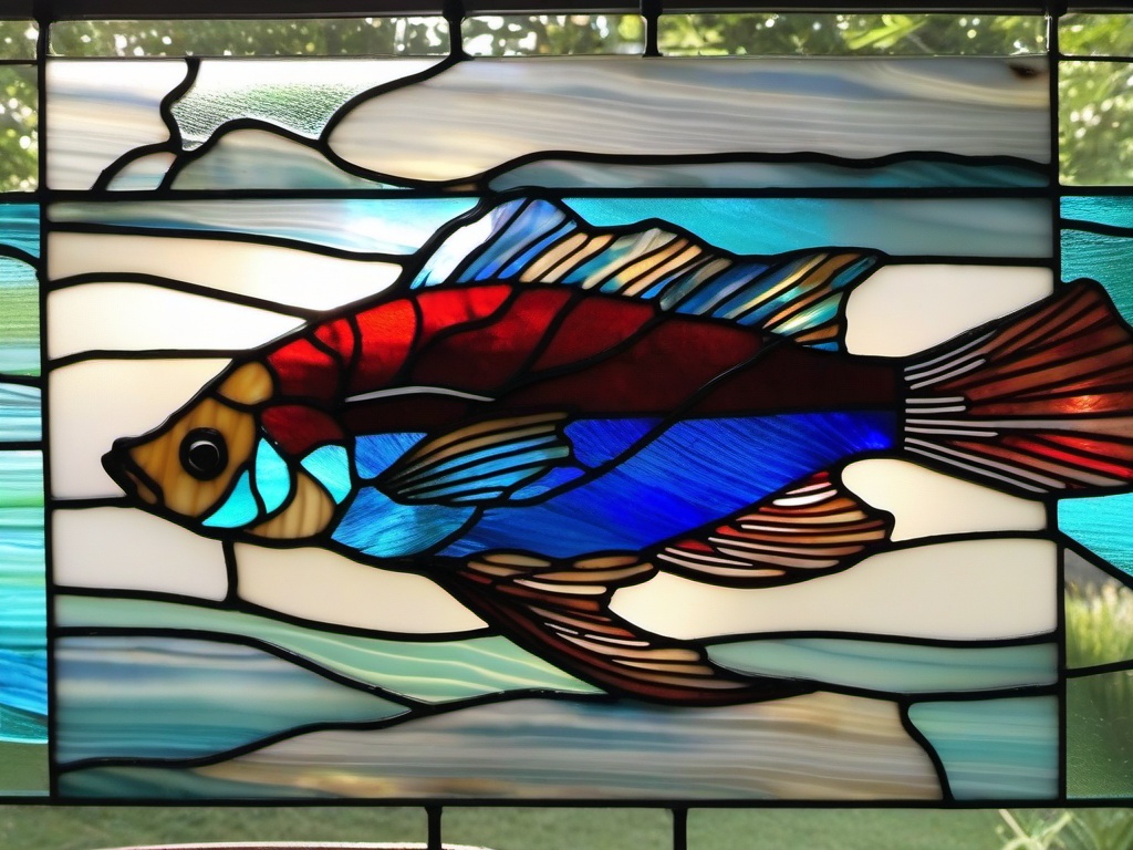 Stained Glass Siamese Fighting Fish - Bright Siamese fighting fish  