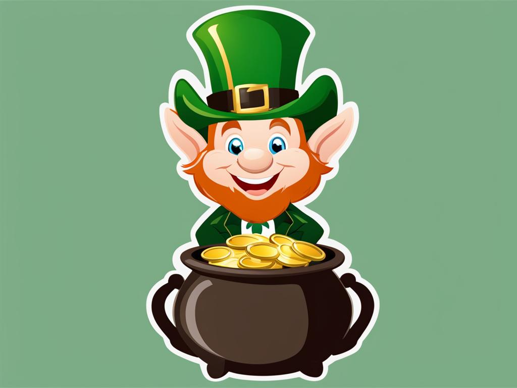 leprechaun clipart - a mischievous leprechaun with a pot of gold. 