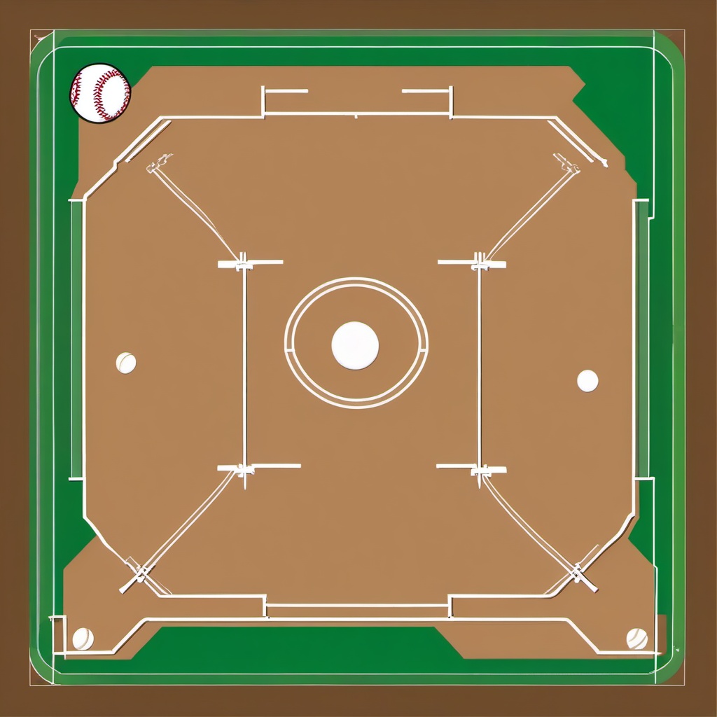 Softball clipart - softball field with bases and diamond  