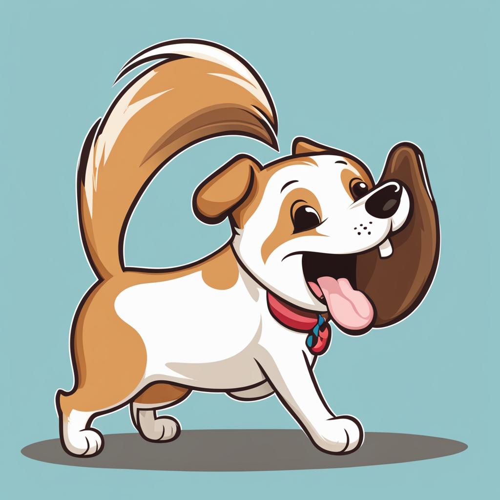 dog clip art: happy dog wagging its tail with joy. 